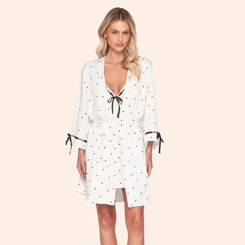 Robe com Amarração e Detalhes nas Mangas Gracious Lua Lua
