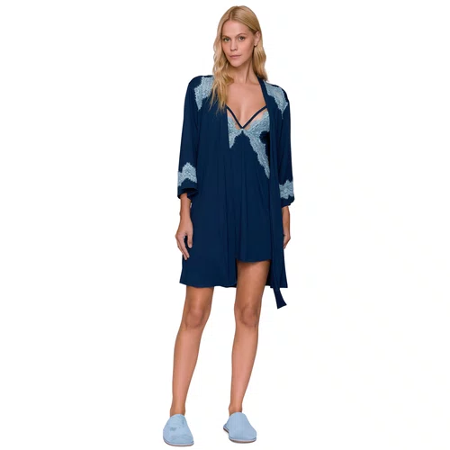 Robe Curto Ocean Grace Azul Rendado Lua Lua