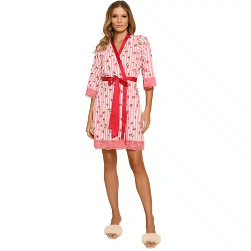 Robe Estampa Cereja Rosa Miss Victtoria