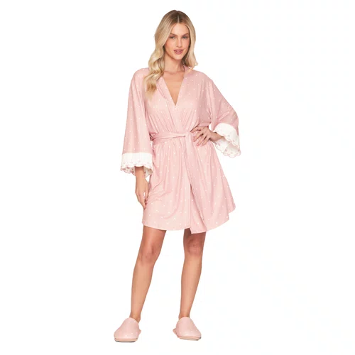 Robe Feminino Poá Bordado Lovely Lua Lua
