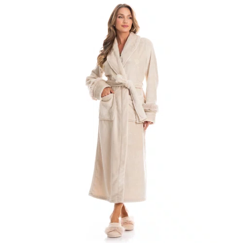 Robe Gianne Longo Bege Daniela Tombini