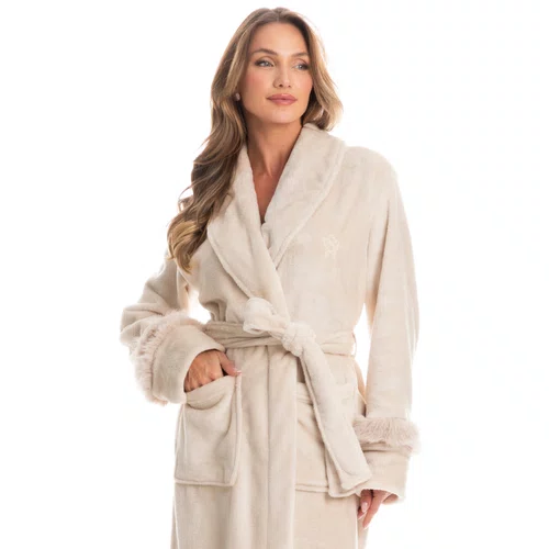 Robe Gianne Longo Bege Daniela Tombini