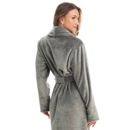 Robe Petala Longo Cinza Daniela Tombini