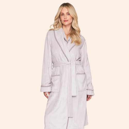 Roupão Feminino em Fleece com Bordado Coziness Lua Luá