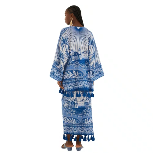 Saia Afeto Tropical Azul