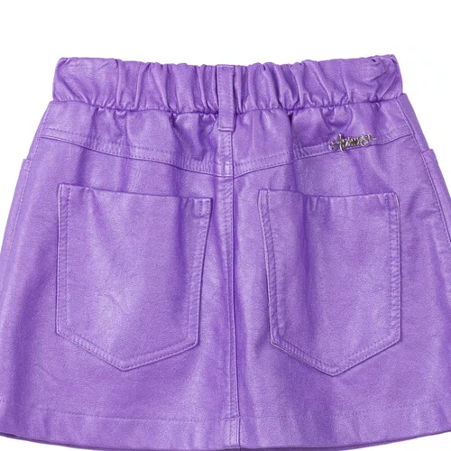 Saia Couro Metalizada Roxo Brilho Anime
