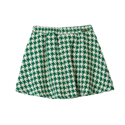 Saia Godê de Tweed Xadrez Verde E Bege Anime