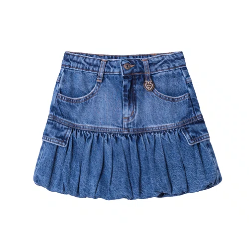 Saia Jeans Balone Estilo Cargo Anime