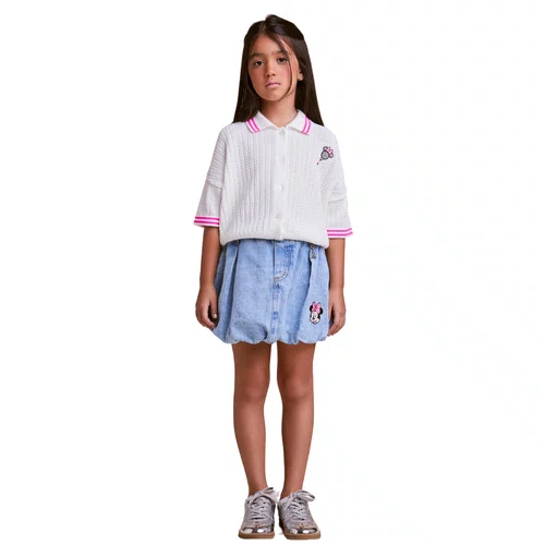 Saia Jeans Minnie Balone Claro Anime