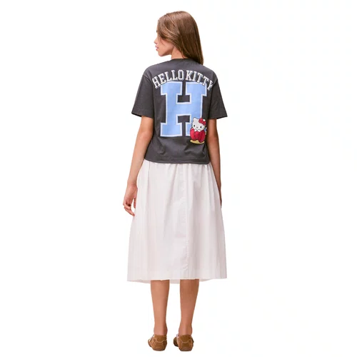 Saia Midi Franzida Off White Authoria
