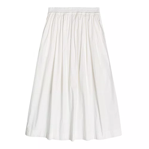 Saia Midi Franzida Off White Authoria