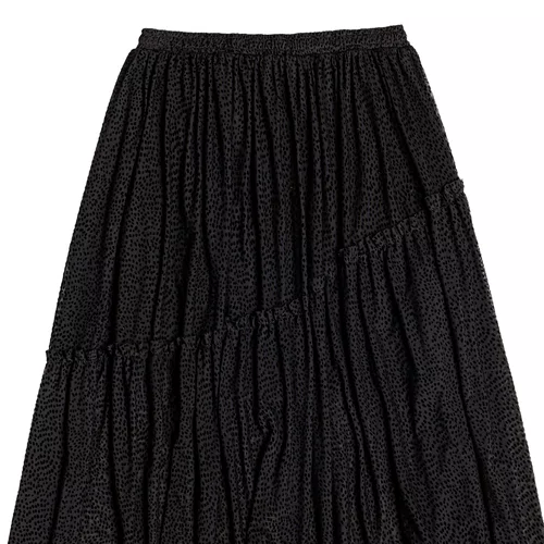 Saia Midi Tule Flocado Panter Preto I Am