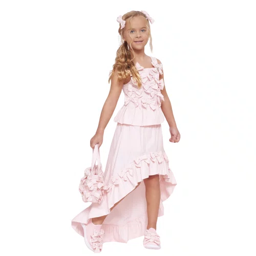 Saia Short Conceito Mullet Babado e Laços Rosa Baby Pituchinhus