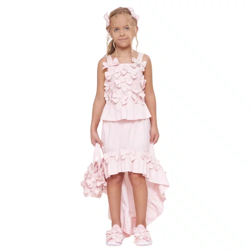 Saia Short Conceito Mullet Babado e Laços Rosa Baby Pituchinhus