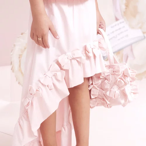 Saia Short Conceito Mullet Babado e Laços Rosa Baby Pituchinhus