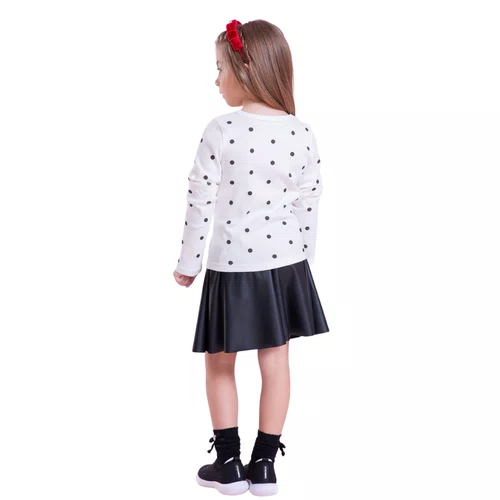 Saia Short Evasê Courino Preto Pituchinhus