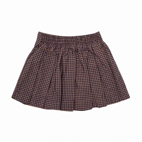 Saia Short Flanela Xadrez Pregas Pituchinhus