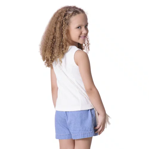Saia Short Jeans Fino Babadinho Pituchinhus