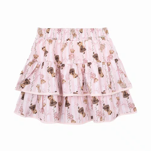 Saia Short Listras e Ursas Babados Pituchinhus
