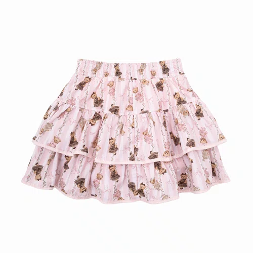 Saia Short Listras e Ursas Babados Pituchinhus