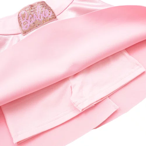 Saia Short Malha Brilho Rosa Claro Barbie Pituchinhus