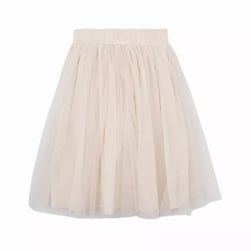 Saia Short Midi Tule Cristais Off White Pituchinhus