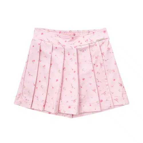 Saia Short Pregas Estampado Mini Floral Pituchinhus