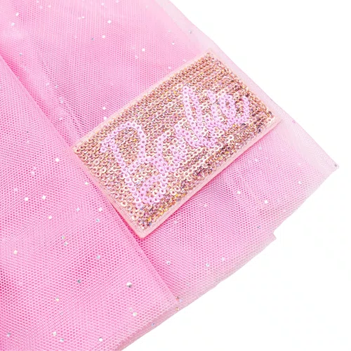Saia Short Shine Tule Rosa Chiclete Barbie Pituchinhus