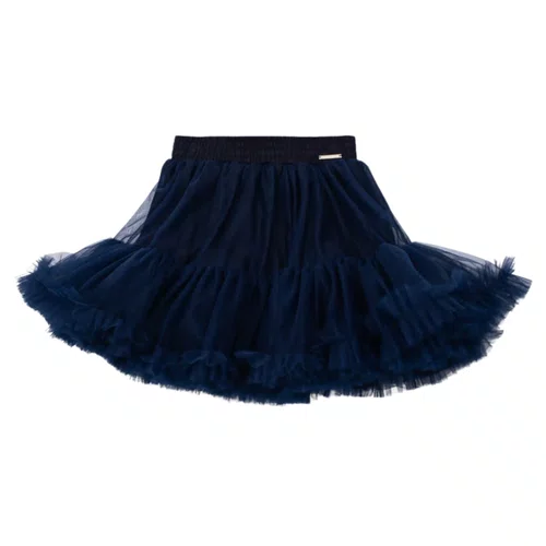Saia Short Tule Babado Frufru Marinho Pituchinhus