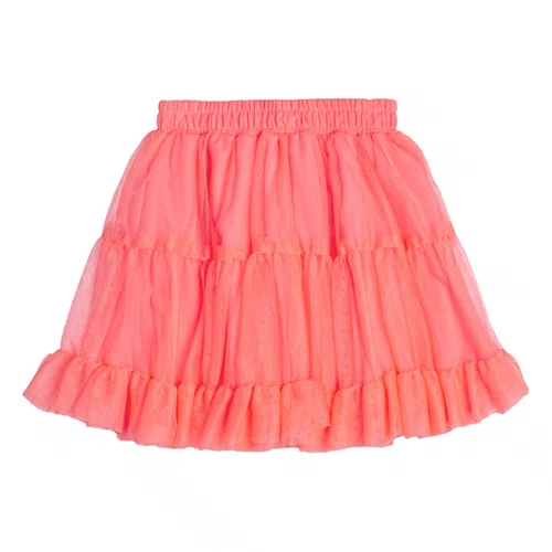 Saia Tule Babadinho Rosa Neon Momi