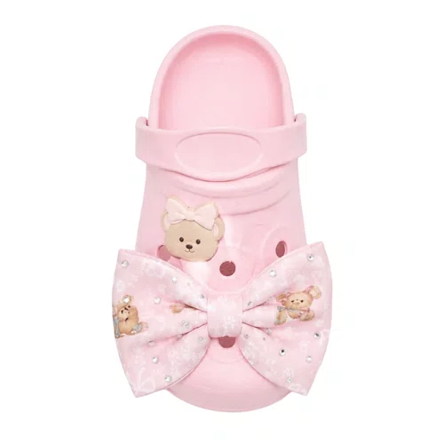 Sandália Clogs Laço Puffer Ursinha Pituchinhus