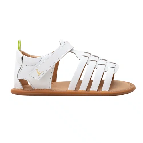 Sandália Couro Athena Branco White Tip Toey Joey