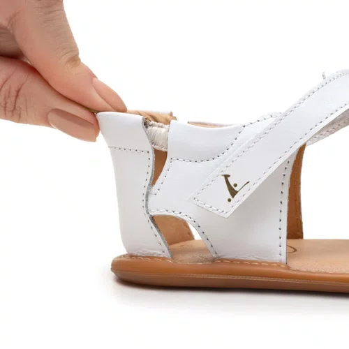 Sandália Couro Athena Branco White Tip Toey Joey