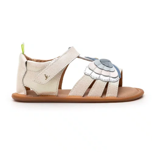 Sandália Couro Macaw White Dream e Denim Tip Toey Joey