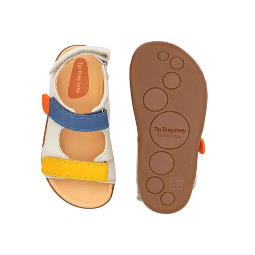 Sandalia Explorer Couro Tapioca Caja Blue Tip Toey Joey
