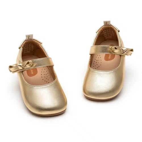Sapatilha Couro Dorothy Metal Gold Tip Toey Joey