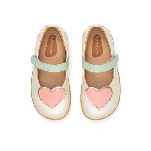 Sapatilha Couro Heart Antique White Pink Lake Tip Toey Joey