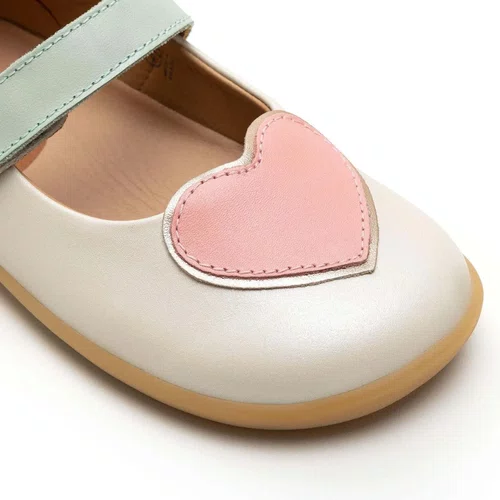 Sapatilha Couro Heart Antique White Pink Lake Tip Toey Joey