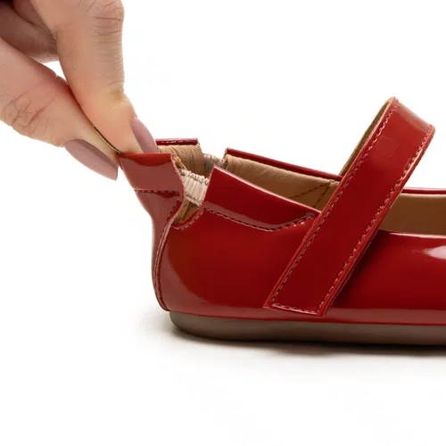 Sapatilha Couro Verniz Dolly  Vermelho Patent Red Tip Toey Joey