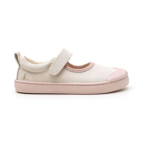 Sapatilha Tenis Lona Creme Rosa Baby Tip Toey Joey