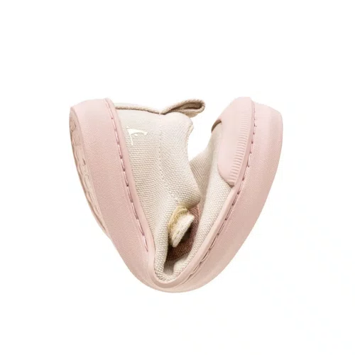 Sapatilha Tenis Lona Creme Rosa Baby Tip Toey Joey