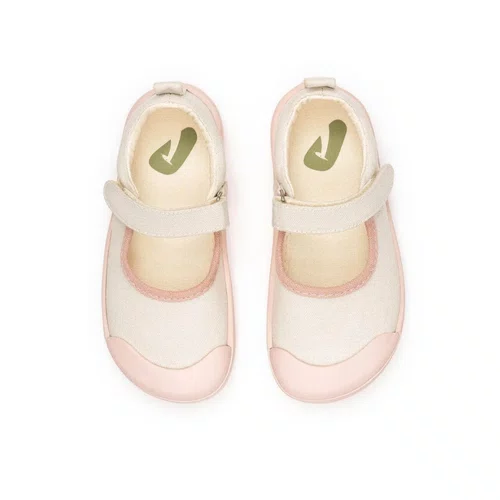 Sapatilha Tenis Lona Creme Rosa Baby Tip Toey Joey