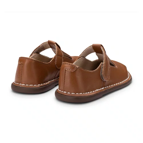 Sapato Colegial Couro Nut Caramelo Petit Cheval