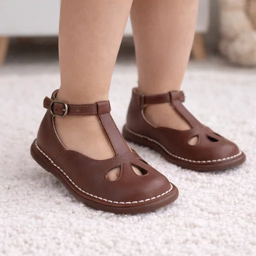 Sapato Doll Teen Couro Cuia Marrom Petit Cheval