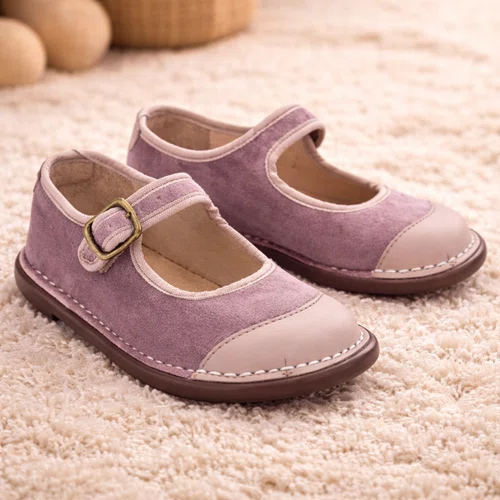 Sapato Espadrille Couro Veludo Rosê Petit Cheval