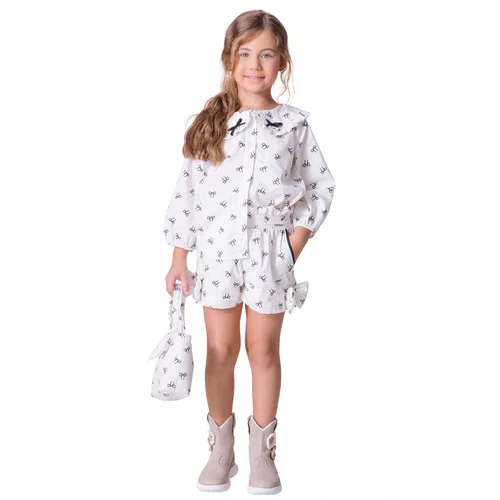 Short Algodão Laços Puffer Estampa Mini Laços Pituchinhus