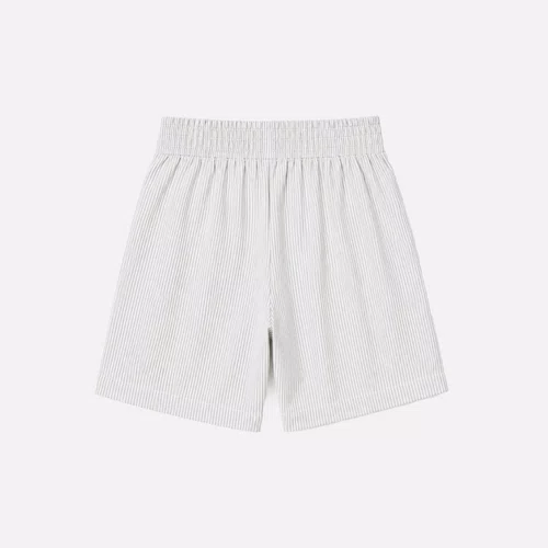 Short Algodão Listrado Bolsos Babadinho Verde Pituchinhus