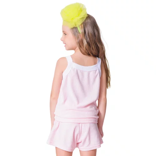 Short Atoalhado Patches Raquete Rosa Pituchinhus