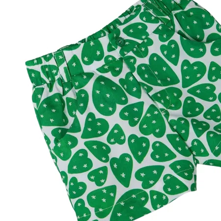 Short Corazon Verde Branco Fabula