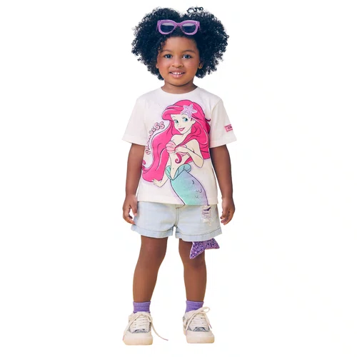 Short Jeans Ariel Calda De Sereia Paete Momi